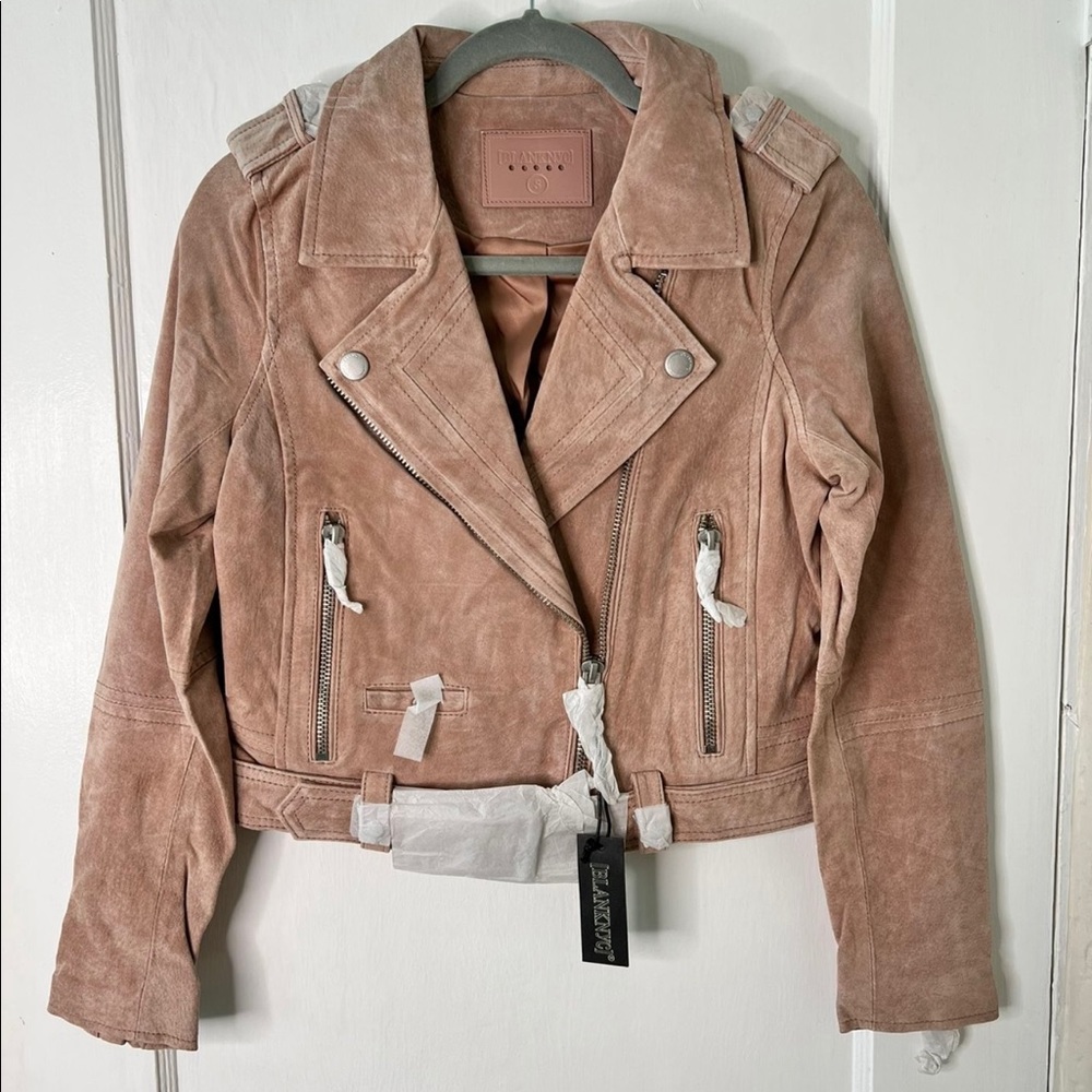 Rare find: NWT Small BLANK NYC pale nude pink/blush Suede Moto Jacket
